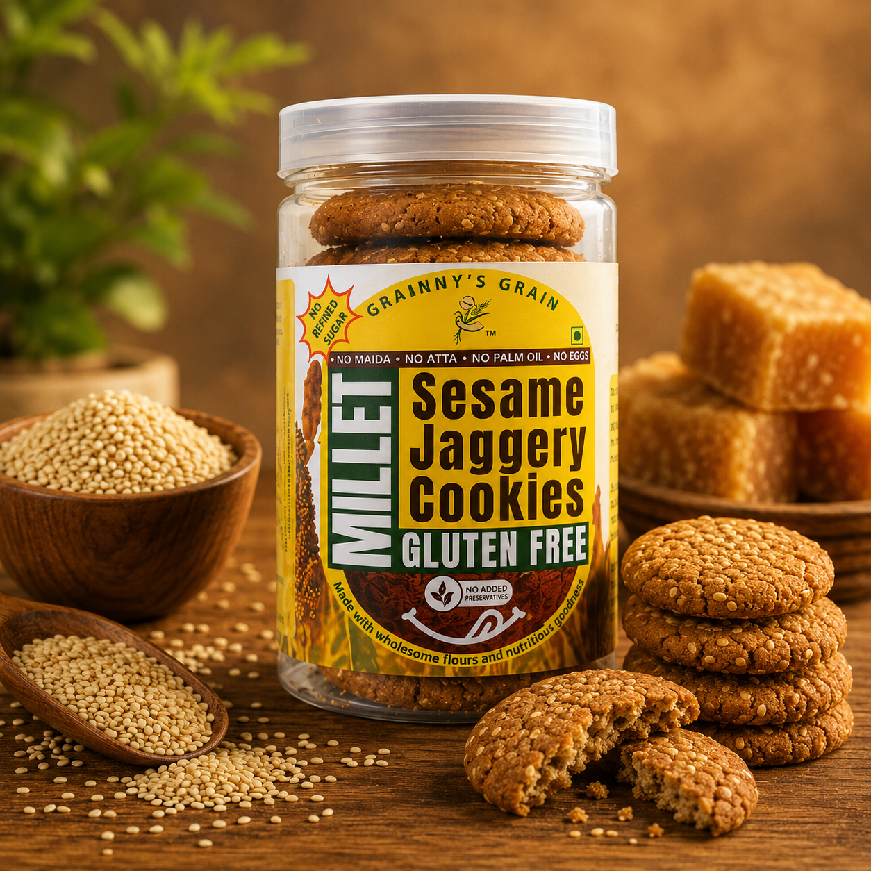 Sesame Jaggery gluten-free cookie box